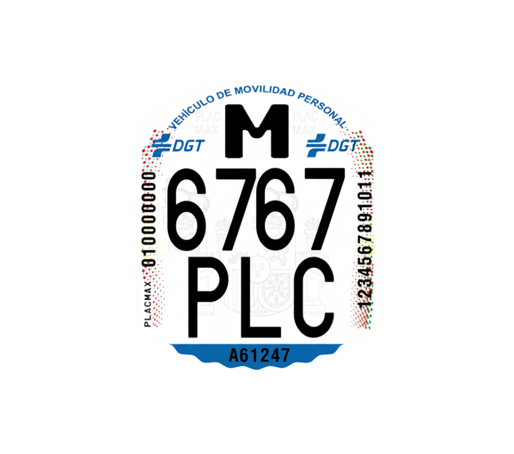 Matricula homologada VMP DGT